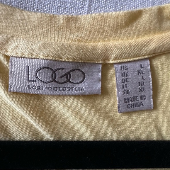 LOGO Lori Goldstein Tunic Womens Large Lace Sheer Overlay Tank Layered Top Boho - Picture 9 of 12